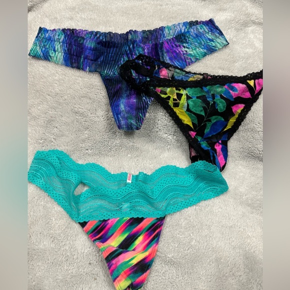 3 PINK Victorias Secret Thongs - Picture 1 of 8